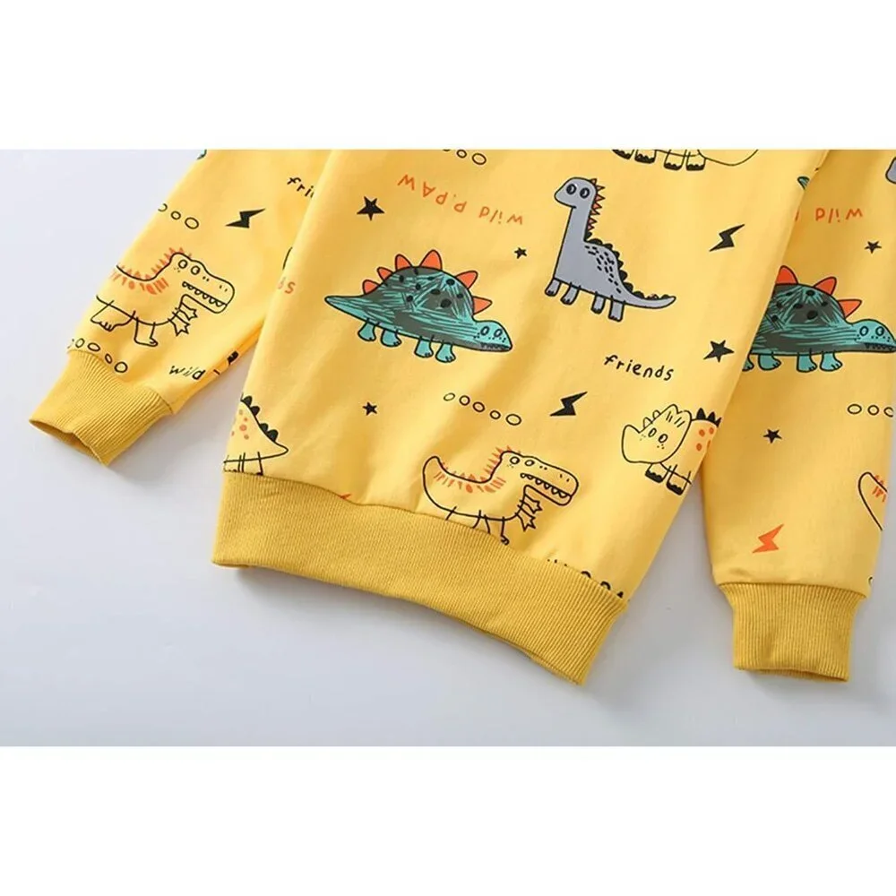 Toddler Baby Boy Clothing Sets Little Dinosaur Printed Long Sleeve Tops and Pant